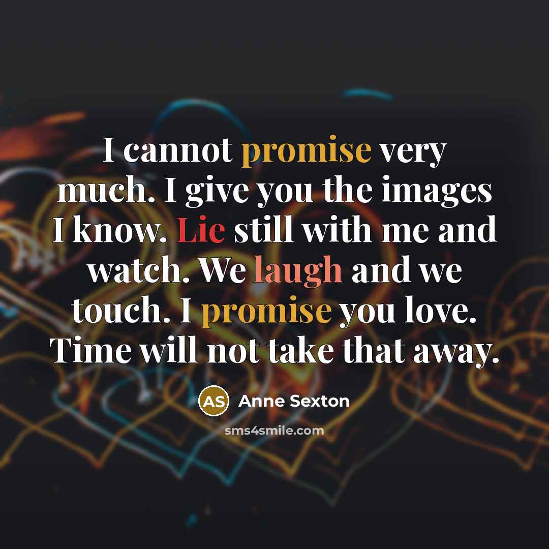 “I cannot promise very much. I give you the images…” quote by Anne Sexton