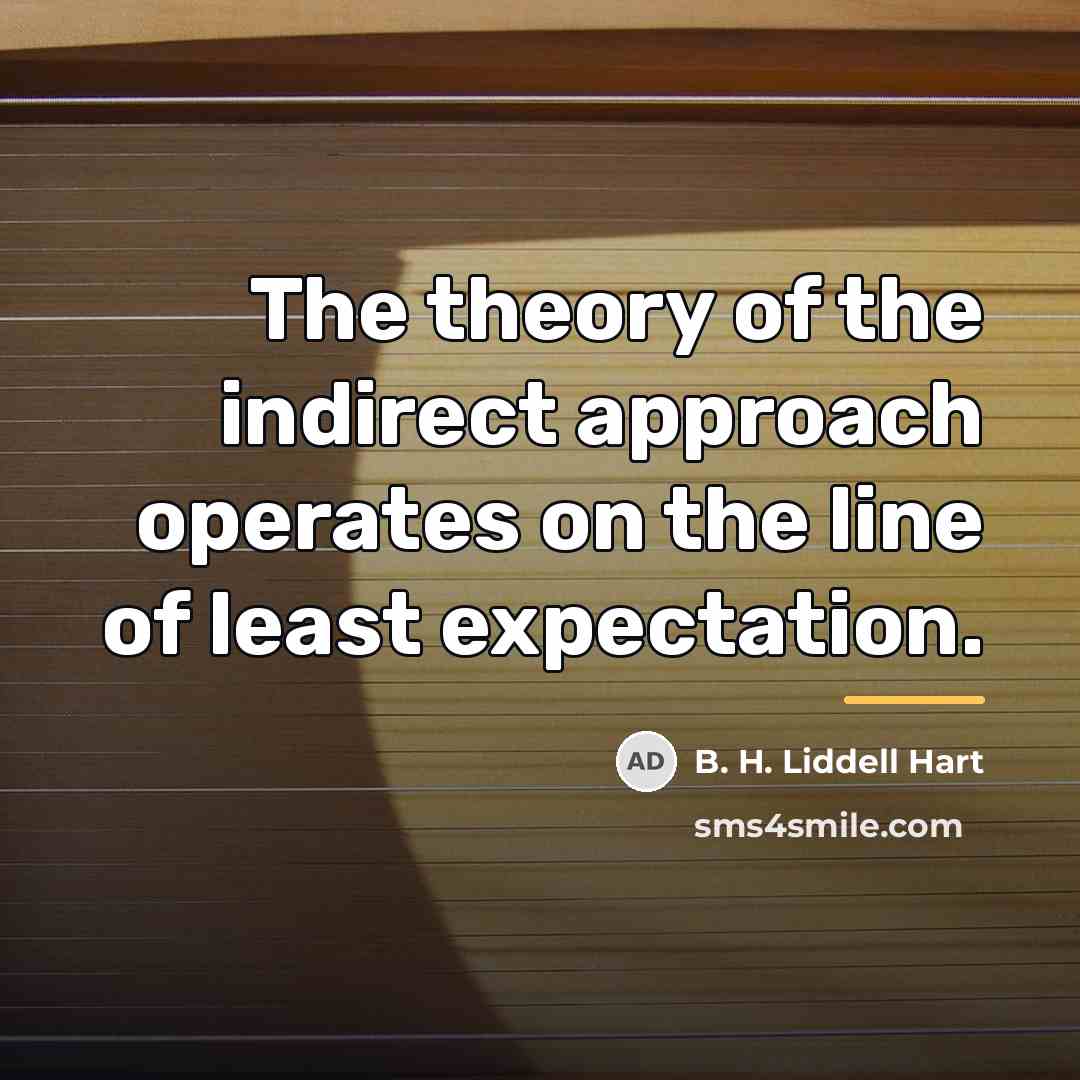 “The theory of the indirect approach operates on the line…” quote by B. H. Liddell Hart