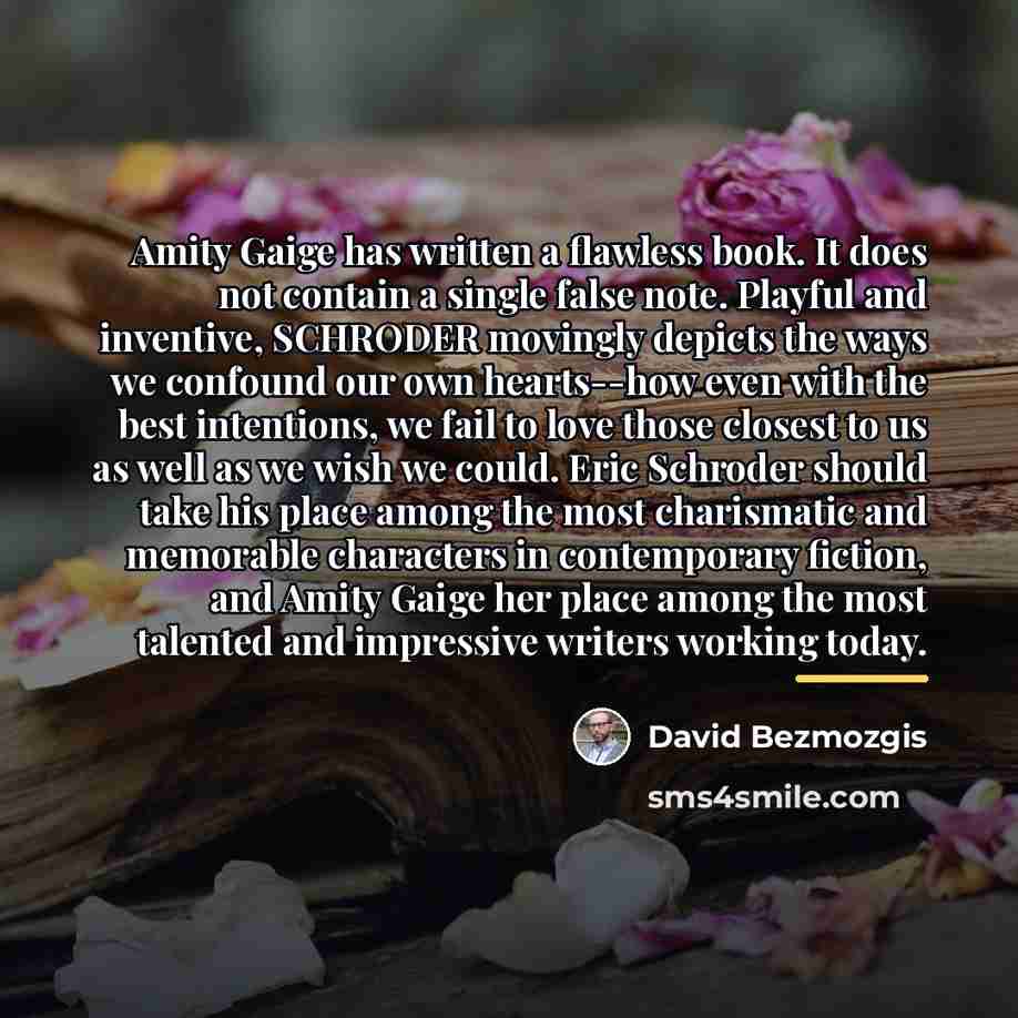 “Amity Gaige has written a flawless book. It does not…” quote by David Bezmozgis