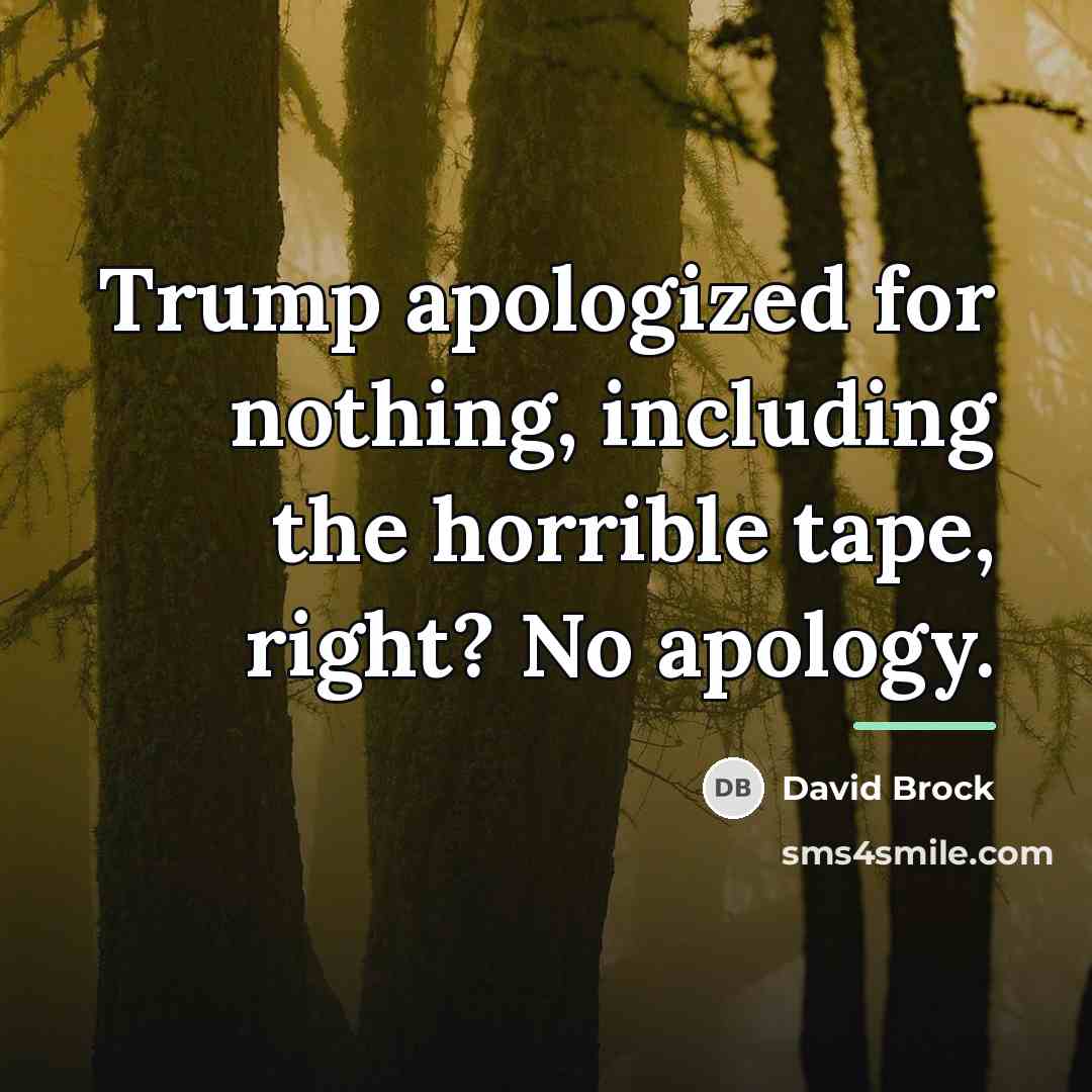 “Trump apologized for nothing, including the horrible tape, right? No…” quote by David Brock
