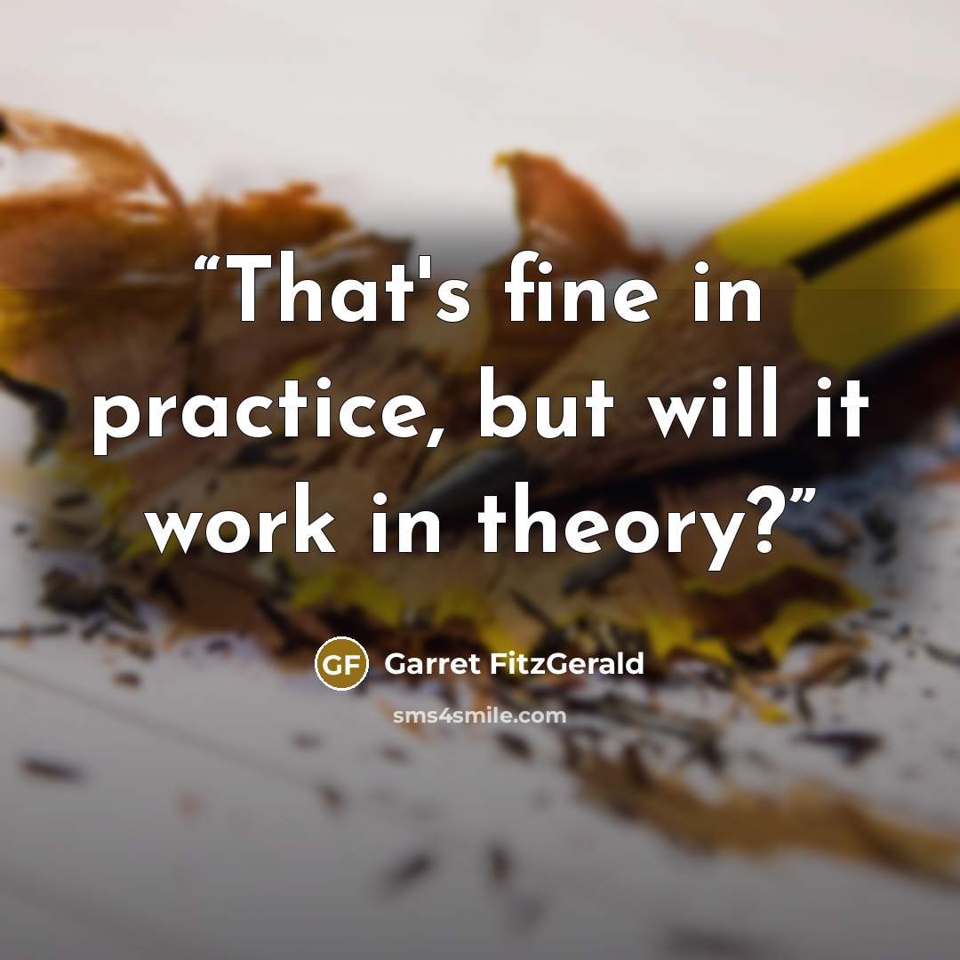 “That's fine in practice, but will it work in theory?” quote by Garret FitzGerald