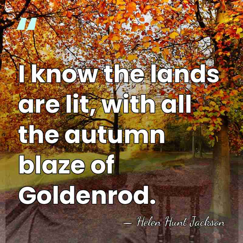 I know the lands are lit, with all the autumn blaze of&hellip; - Helen Hunt Jackson