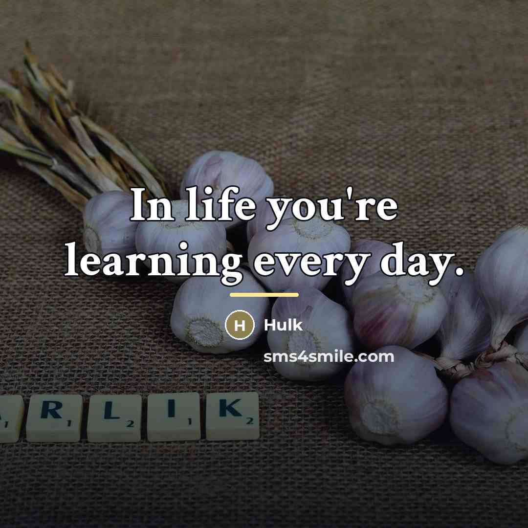 “In life you're learning every day.…” quote by Hulk