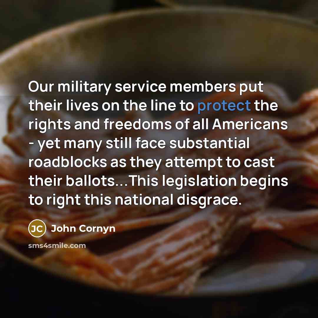 “Our military service members put their lives on the line…” quote by John Cornyn