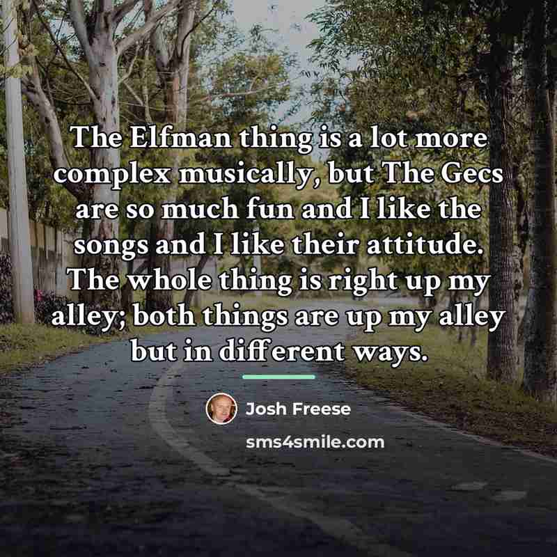 “The Elfman thing is a lot more complex musically, but…” quote by Josh Freese