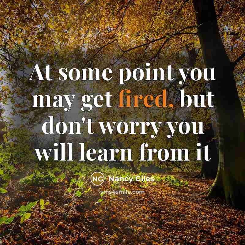 “At some point you may get fired, but don't worry you will learn from it” quote by Nancy Giles
