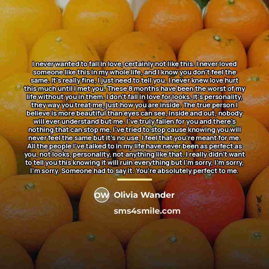 “I never wanted to fall in love, certainly not like…” quote by Olivia Wander