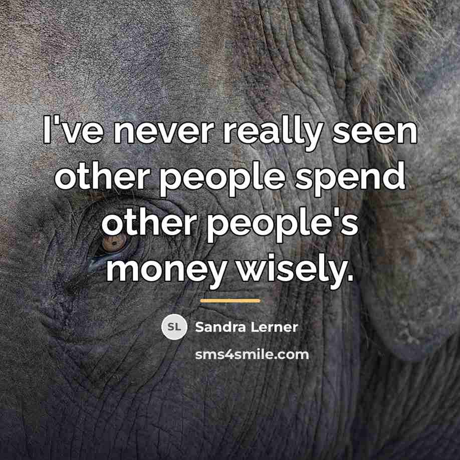 “I've never really seen other people spend other people's money…” quote by Sandra Lerner
