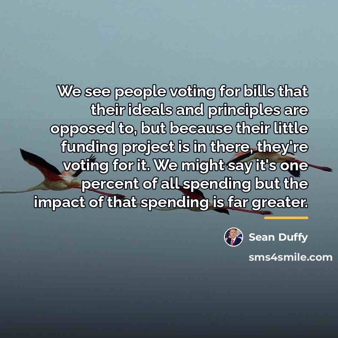“We see people voting for bills that their ideals and…” quote by Sean Duffy