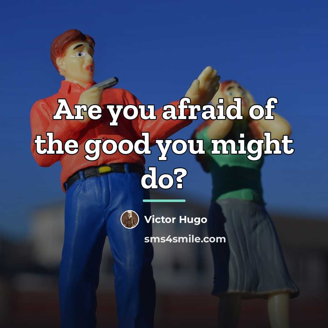 “Are you afraid of the good you might do?…” quote by Victor Hugo