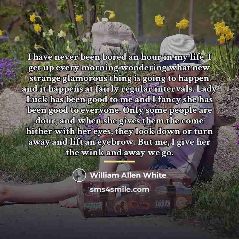 “I have never been bored an hour in my life.…” quote by William Allen White