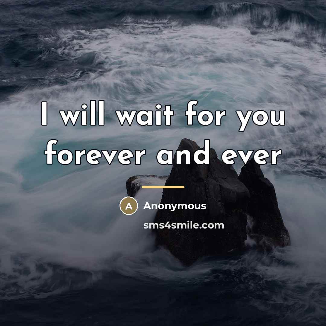 “I will wait for you forever and ever…” quote by Anonymous