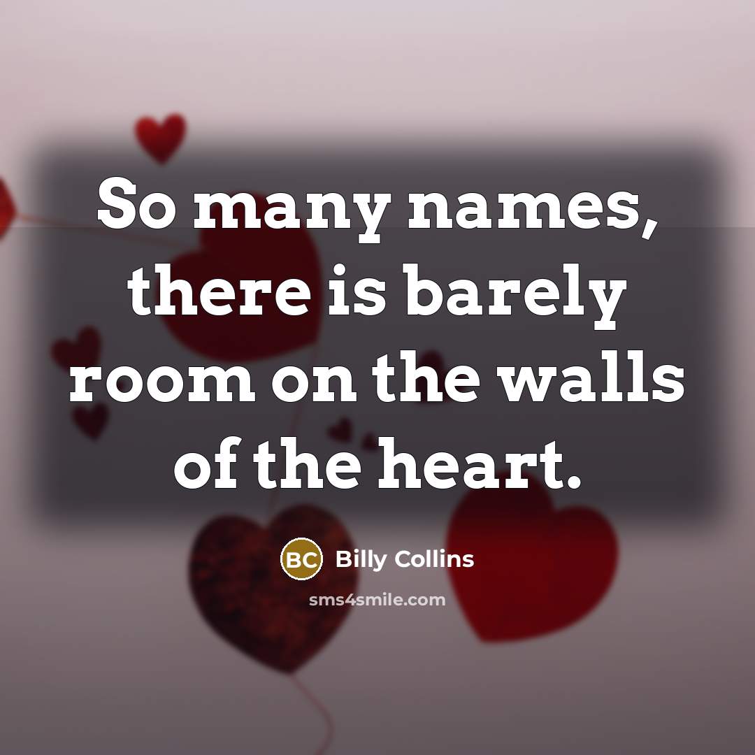 “So many names, there is barely room on the walls…” quote by Billy Collins