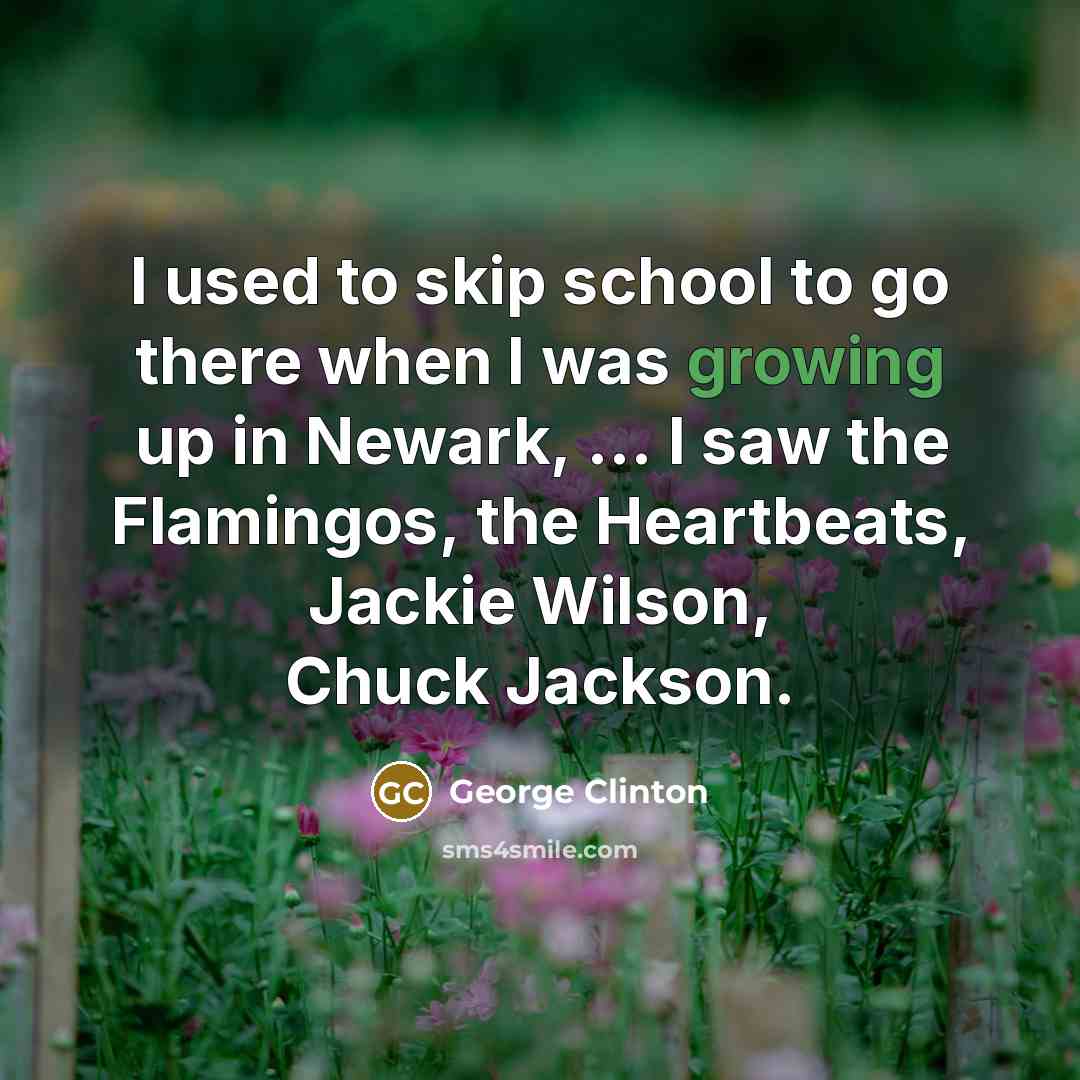 “I used to skip school to go there when I…” quote by George Clinton