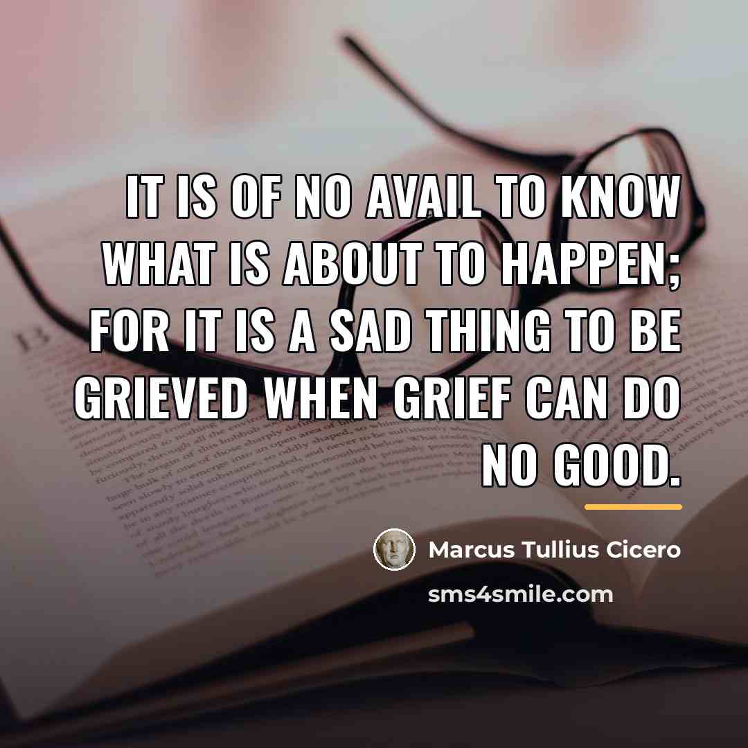 “It is of no avail to know what is about…” quote by Marcus Tullius Cicero
