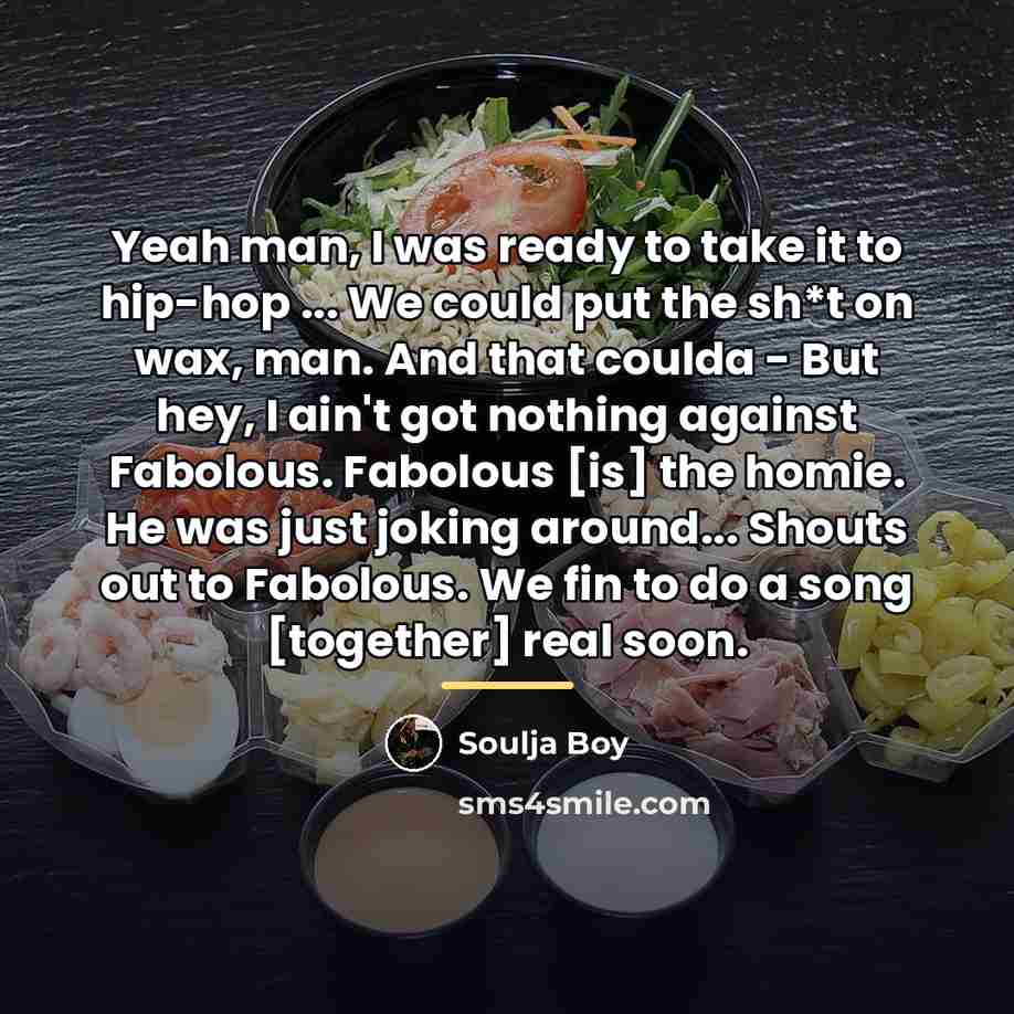 “Yeah man, I was ready to take it to hip-hop…” quote by Soulja Boy