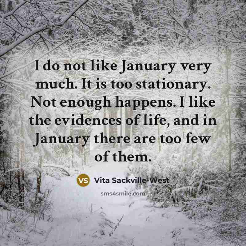 “I do not like January very much. It is too…” quote by Vita Sackville-West