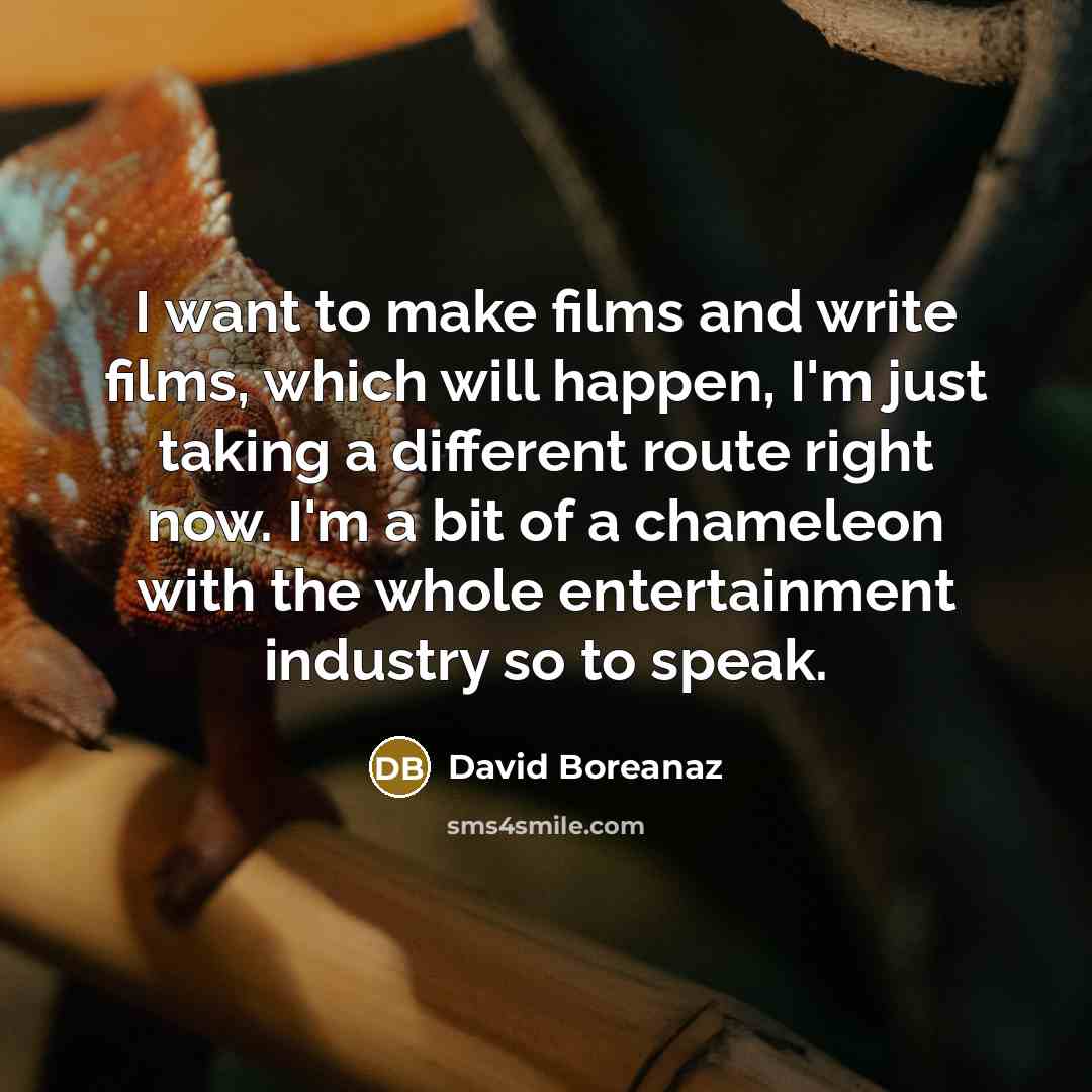 “I want to make films and write films, which will…” quote by David Boreanaz