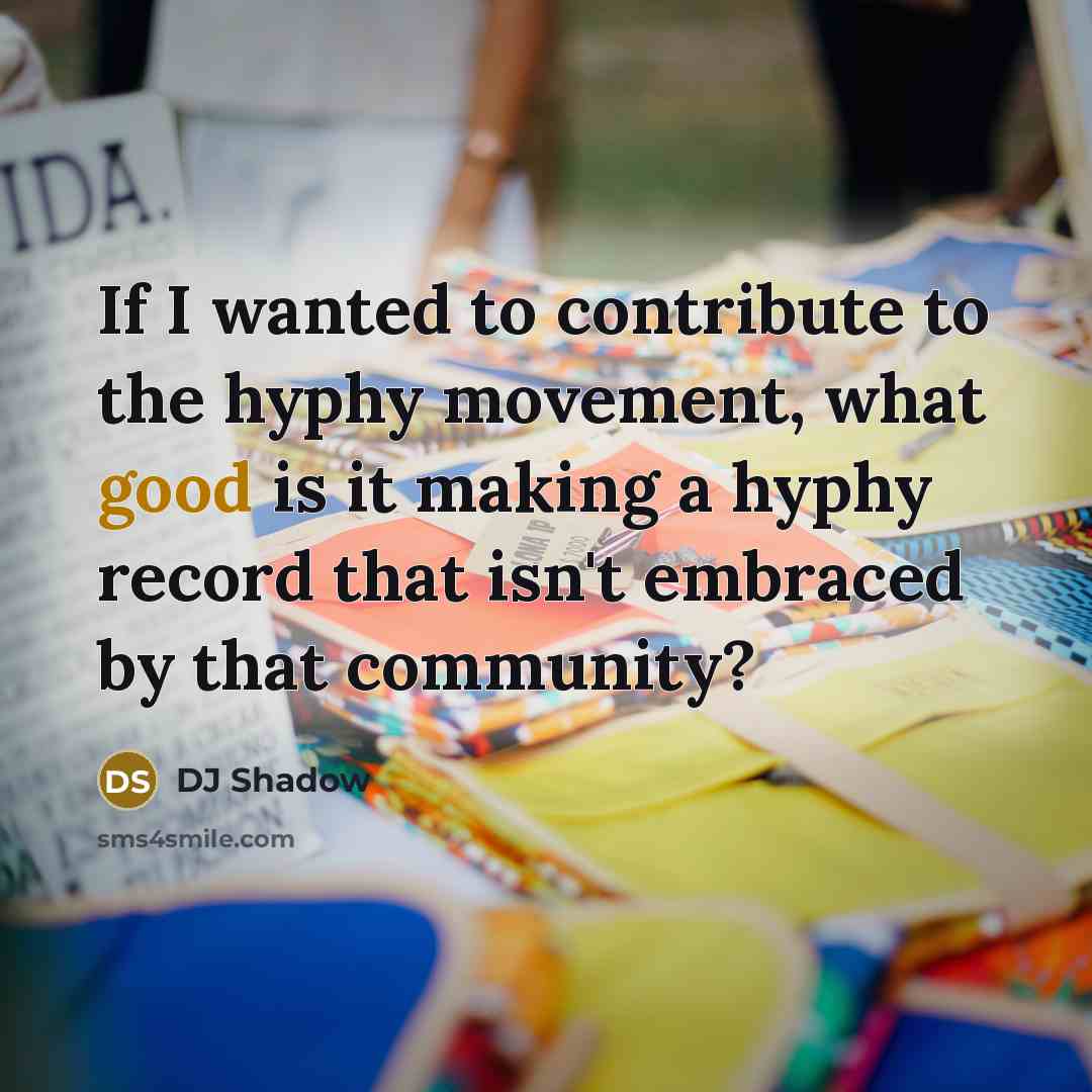 “If I wanted to contribute to the hyphy movement, what…” quote by DJ Shadow