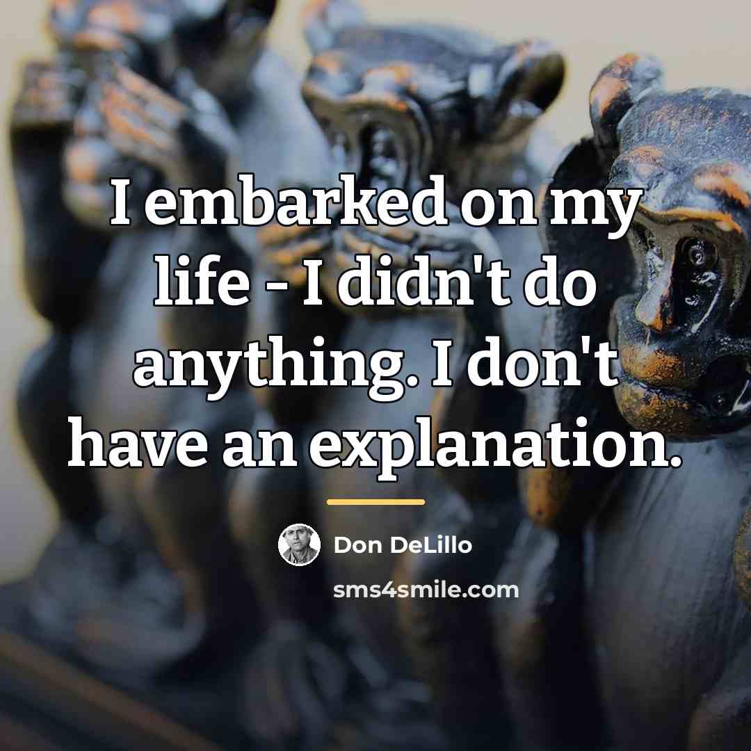 “I embarked on my life - I didn't do anything.…” quote by Don DeLillo