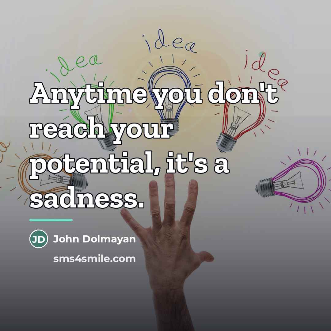 “Anytime you don't reach your potential, it's a sadness.…” quote by John Dolmayan
