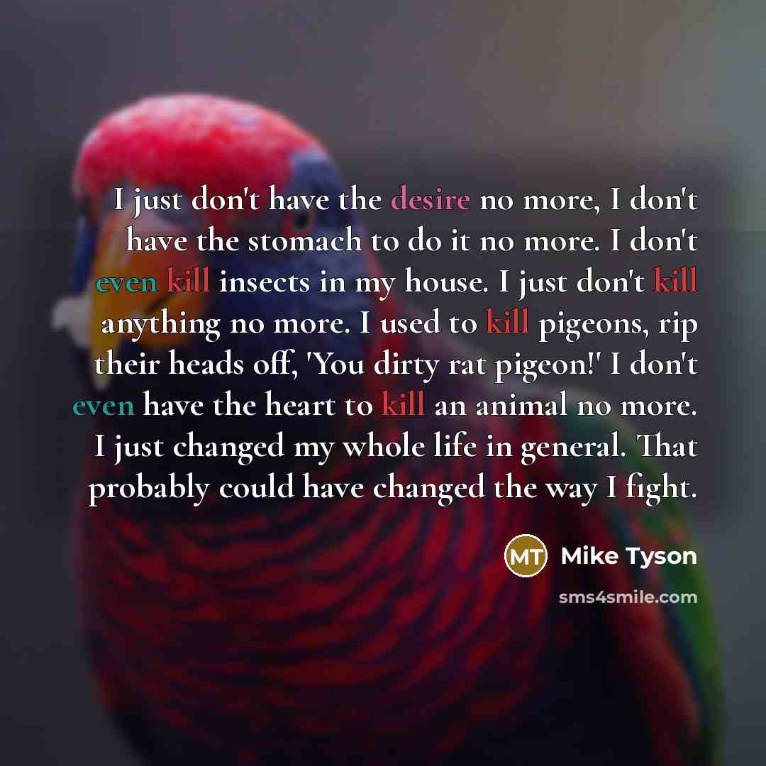 “I just don't have the desire no more, I don't…” quote by Mike Tyson