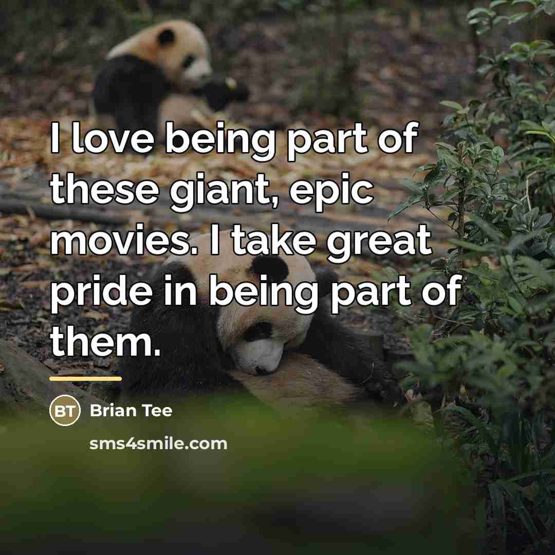 “I love being part of these giant, epic movies. I…” quote by Brian Tee
