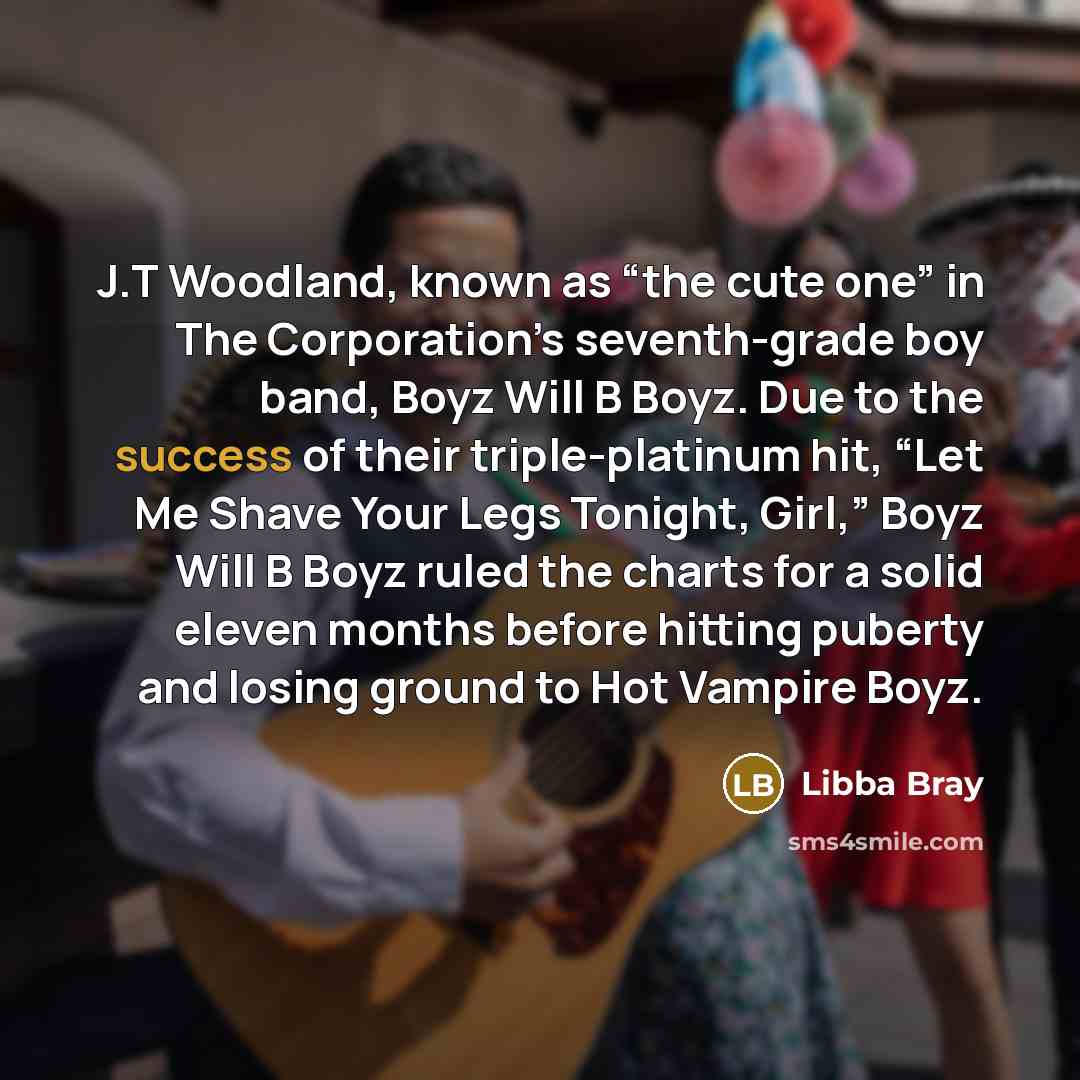 “J.T Woodland, known as “the cute one” in The Corporation’s…” quote by Libba Bray