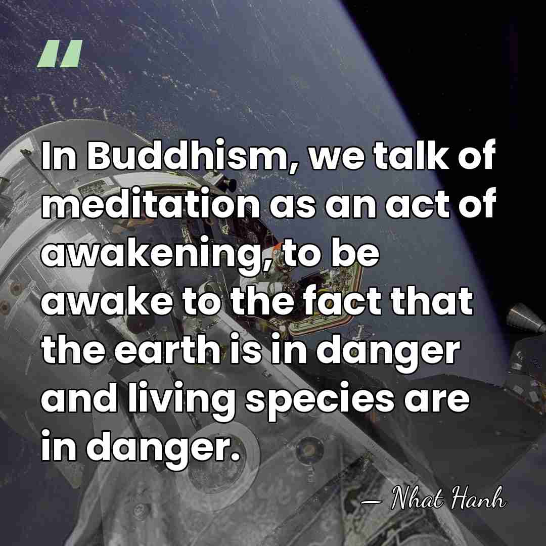 In Buddhism, we talk of meditation as an act of awakening, to&hellip; - Nhat Hanh