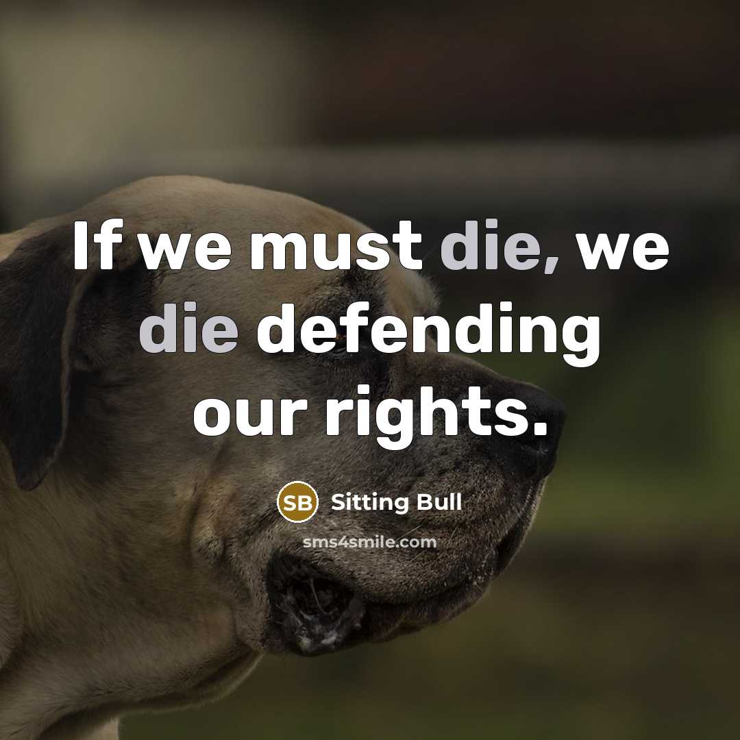 “If we must die, we die defending our rights.…” quote by Sitting Bull