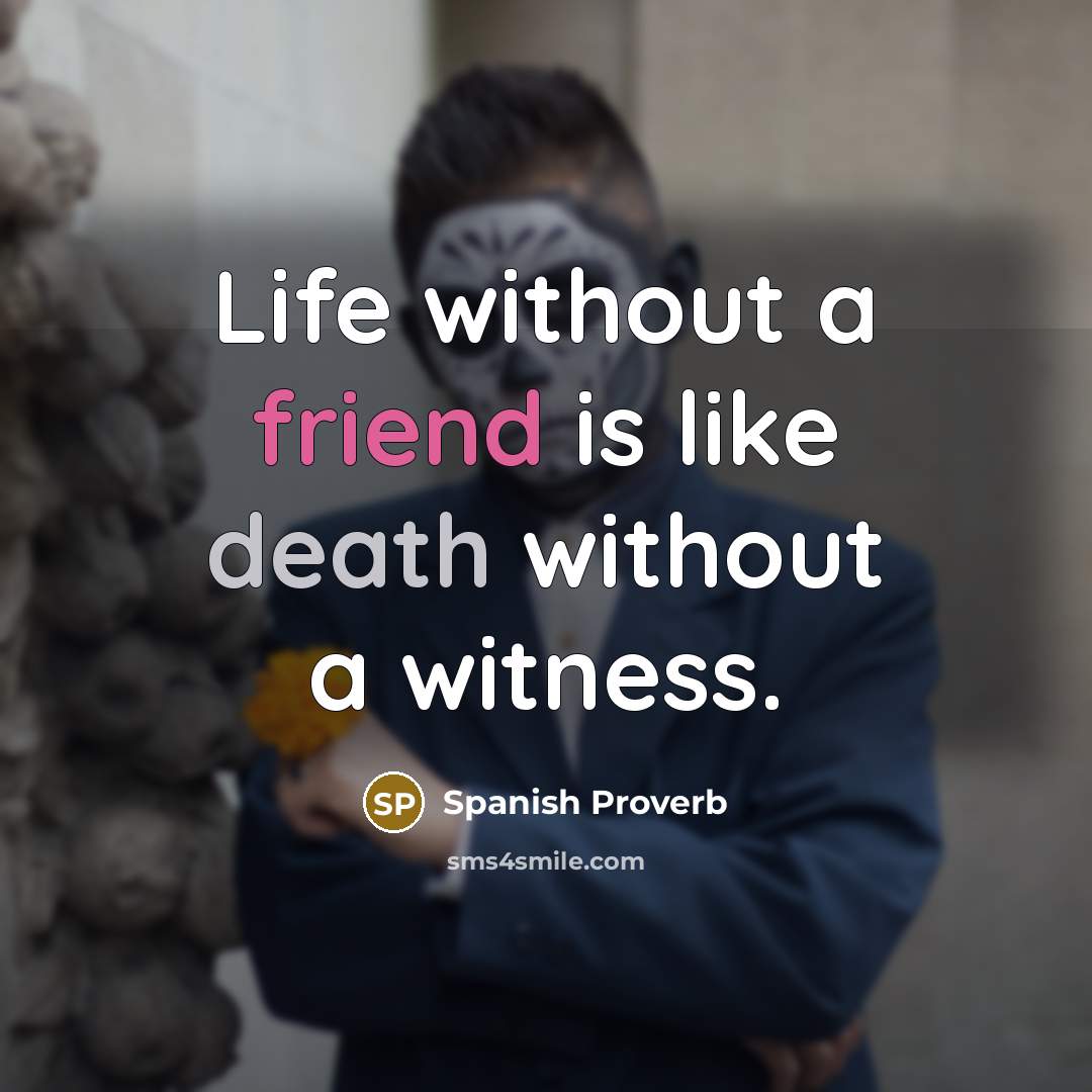 “Life without a friend is like death without a witness.…” quote by Spanish Proverb