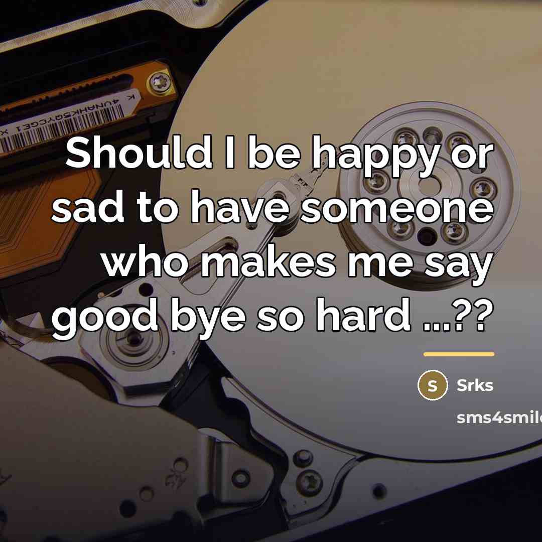 “Should I be happy or sad to have someone who…” quote by Srks
