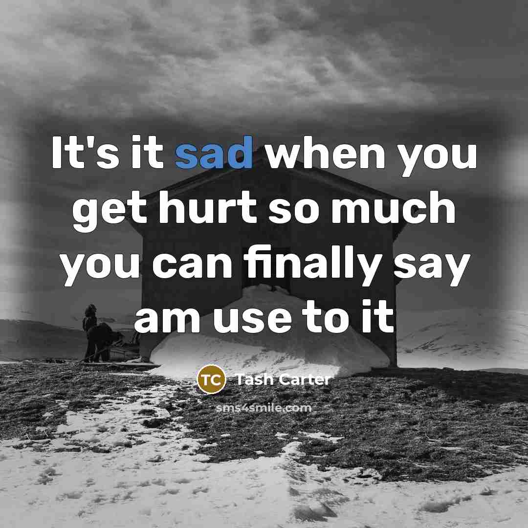 “It's it sad when you get hurt so much you…” quote by Tash Carter