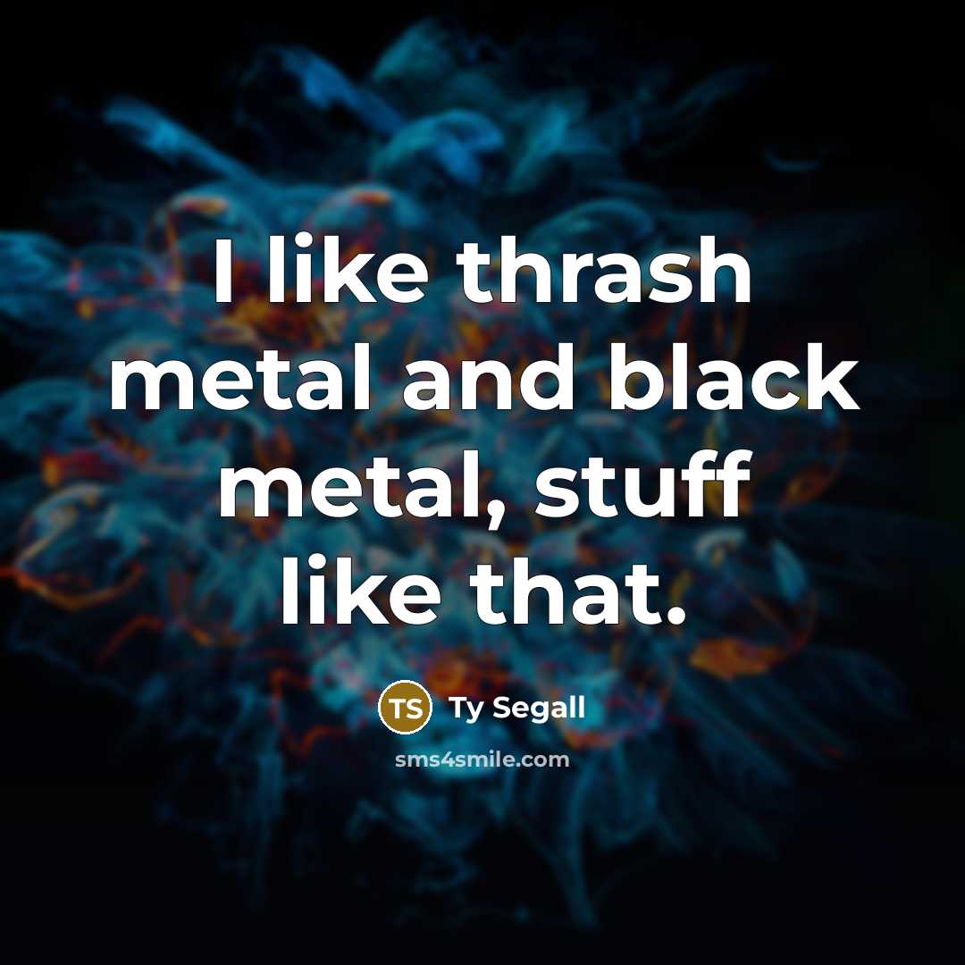 “I like thrash metal and black metal, stuff like that.…” quote by Ty Segall