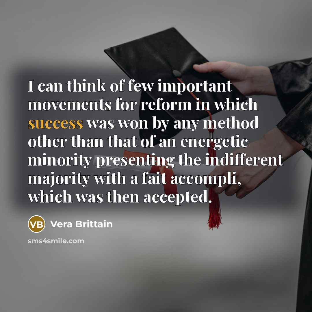 “I can think of few important movements for reform in…” quote by Vera Brittain