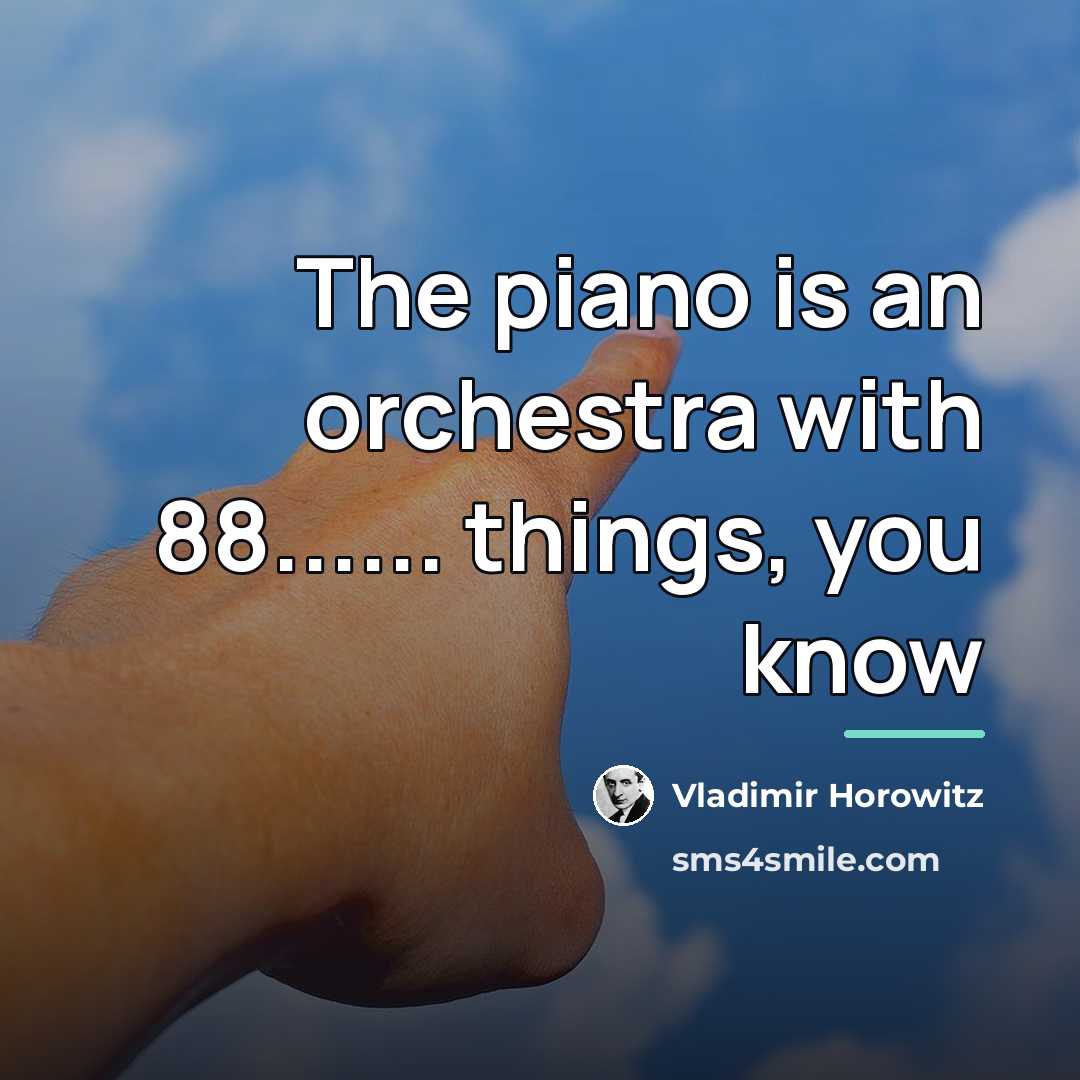 “The piano is an orchestra with 88...... things, you know…” quote by Vladimir Horowitz
