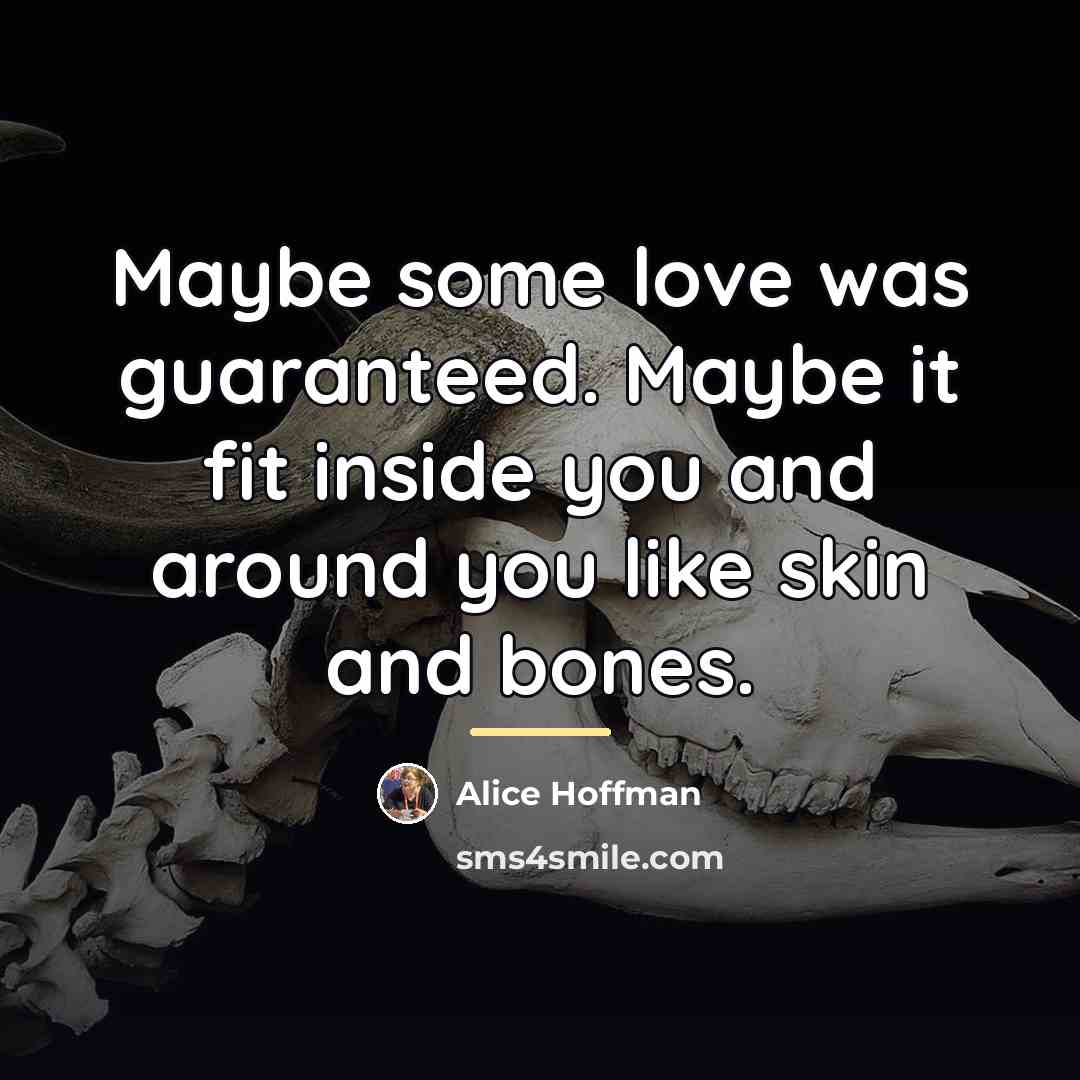 “Maybe some love was guaranteed. Maybe it fit inside you…” quote by Alice Hoffman