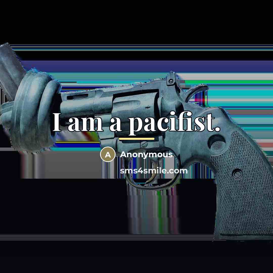 “I am a pacifist.…” quote by Anonymous