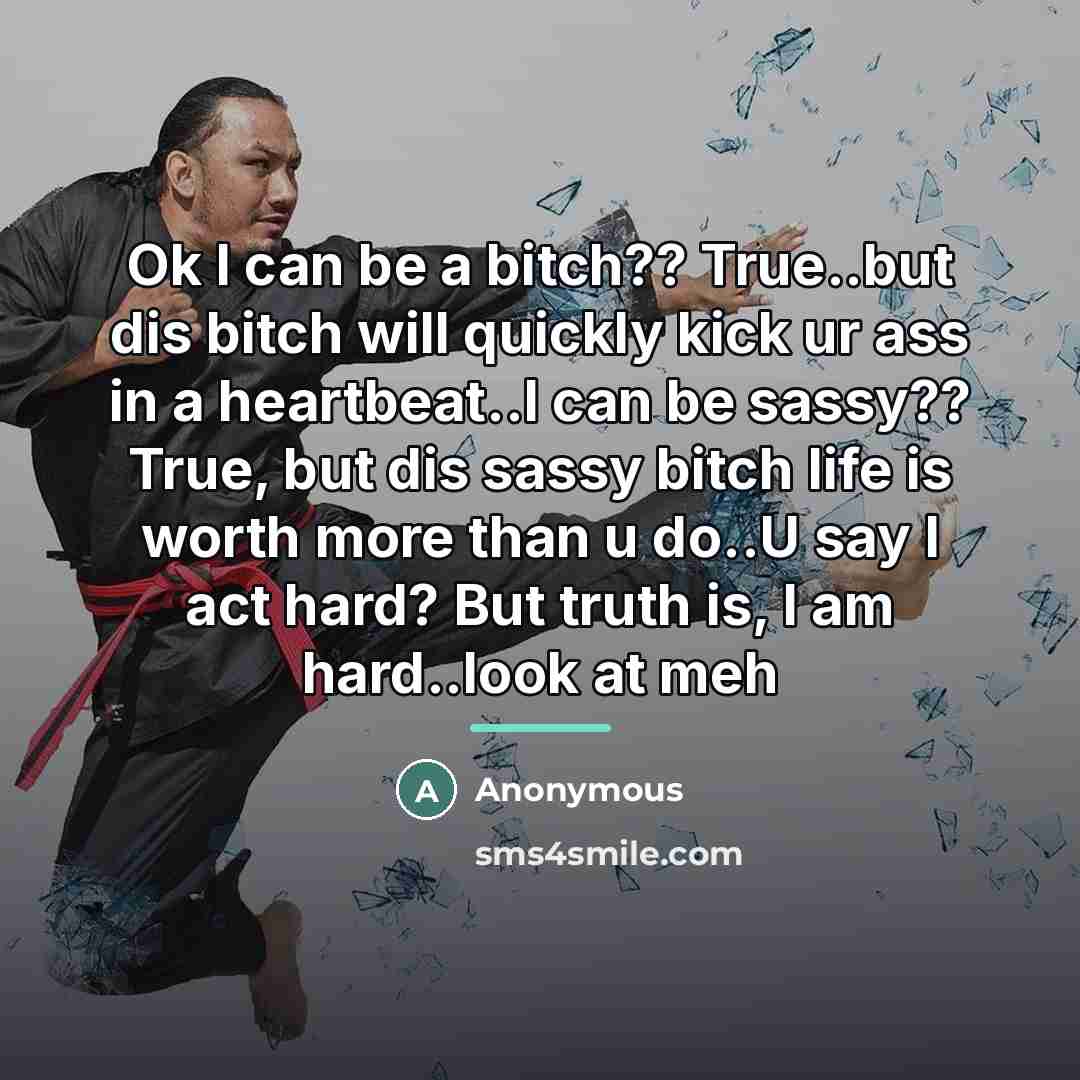 “Ok I can be a bitch?? True..but dis bitch will…” quote by Anonymous