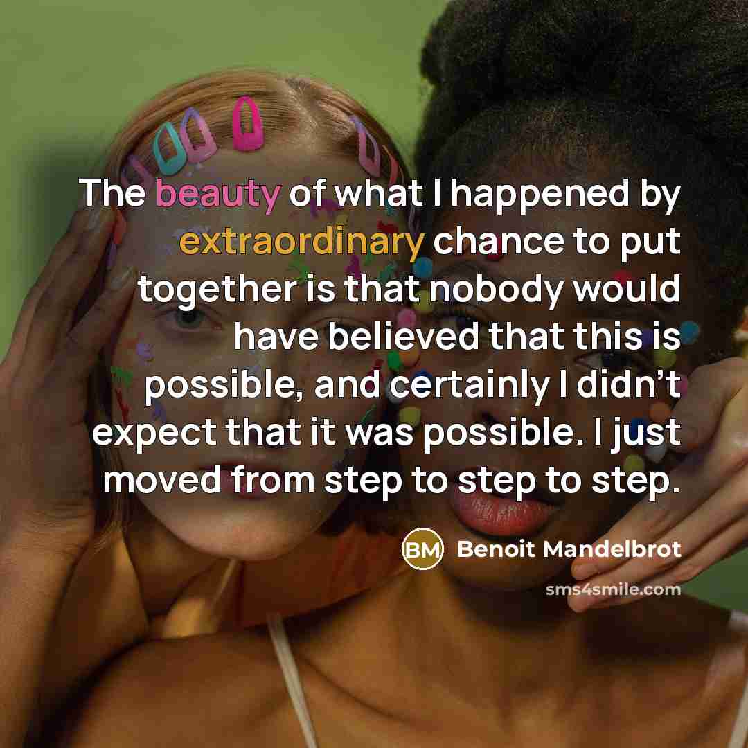“The beauty of what I happened by extraordinary chance to…” quote by Benoit Mandelbrot