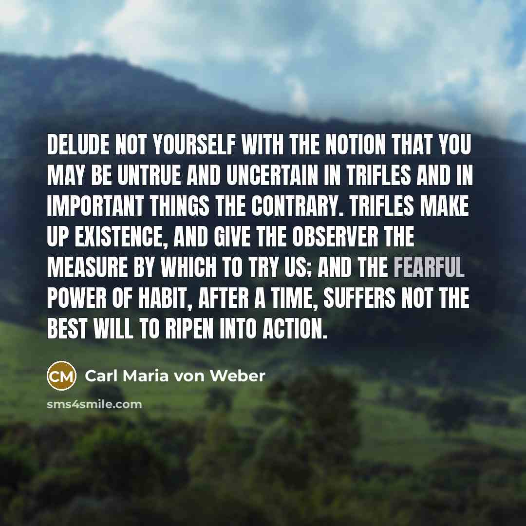 “Delude not yourself with the notion that you may be…” quote by Carl Maria von Weber