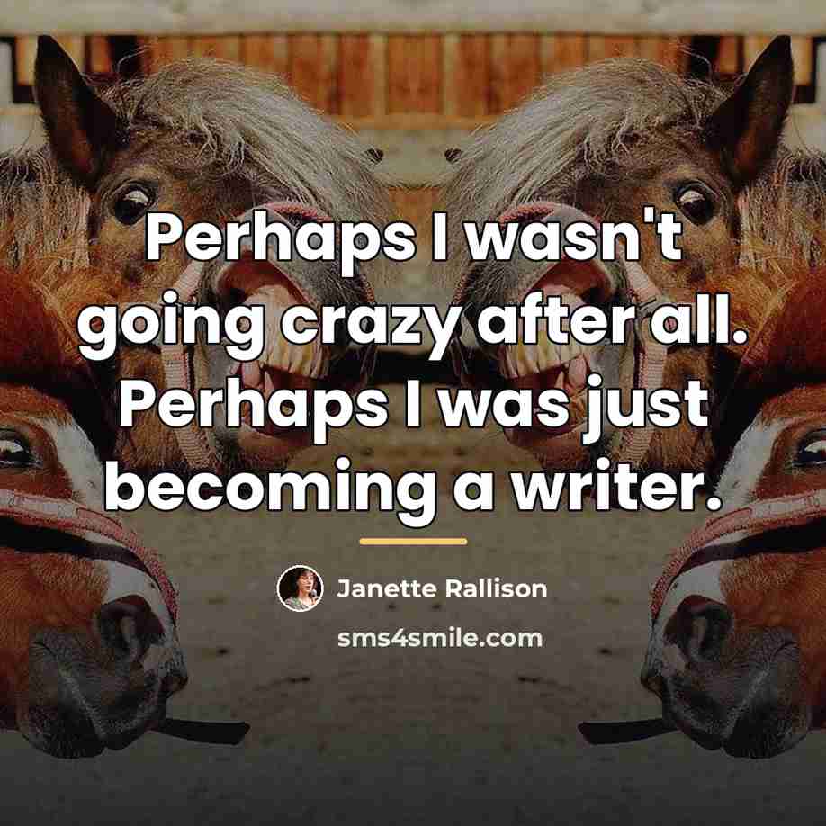 “Perhaps I wasn't going crazy after all. Perhaps I was…” quote by Janette Rallison