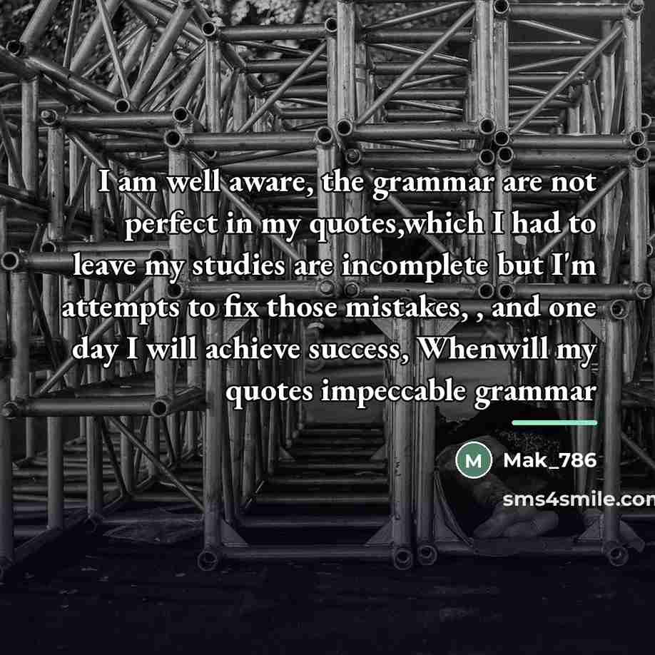“I am well aware, the grammar are not perfect in…” quote by Mak_786