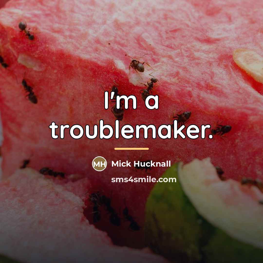 “I'm a troublemaker.…” quote by Mick Hucknall