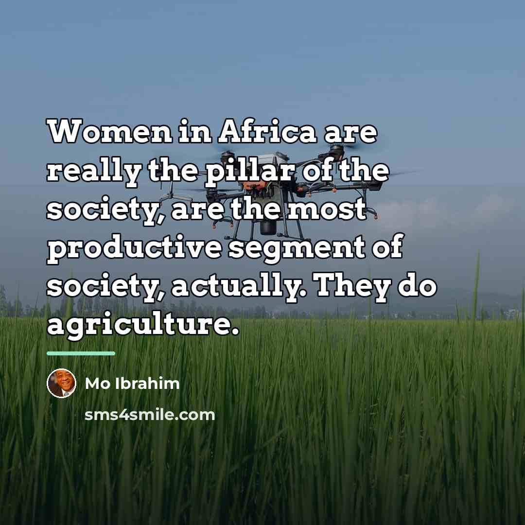 “Women in Africa are really the pillar of the society,…” quote by Mo Ibrahim