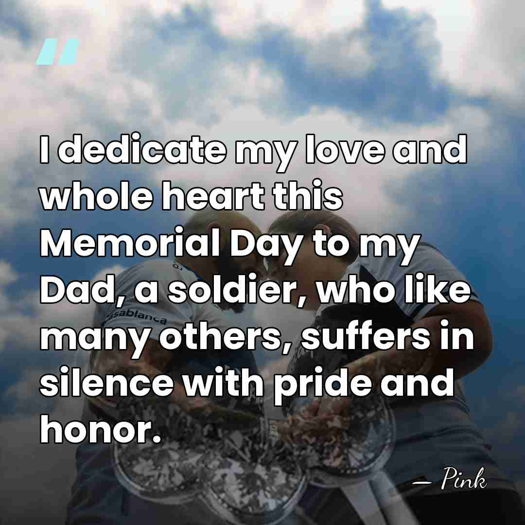 I dedicate my love and whole heart this Memorial Day to my&hellip; - Pink