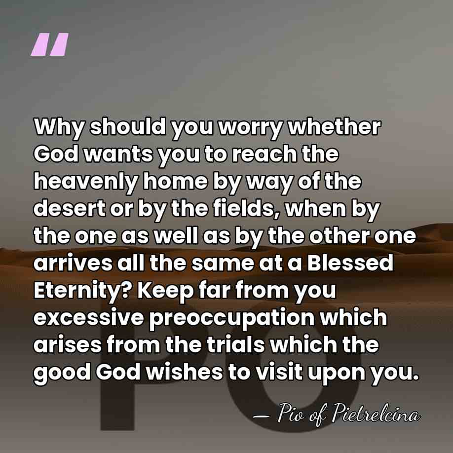 Why should you worry whether God wants you to reach the heavenly&hellip; - Pio of Pietrelcina