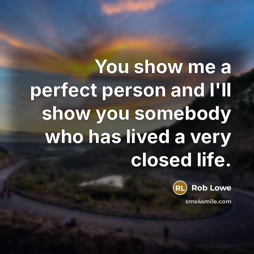 “You show me a perfect person and I'll show you…” quote by Rob Lowe