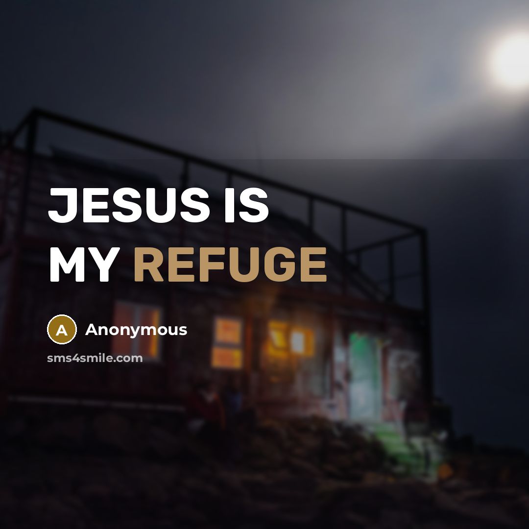“JESUS IS MY REFUGE” quote by Anonymous
