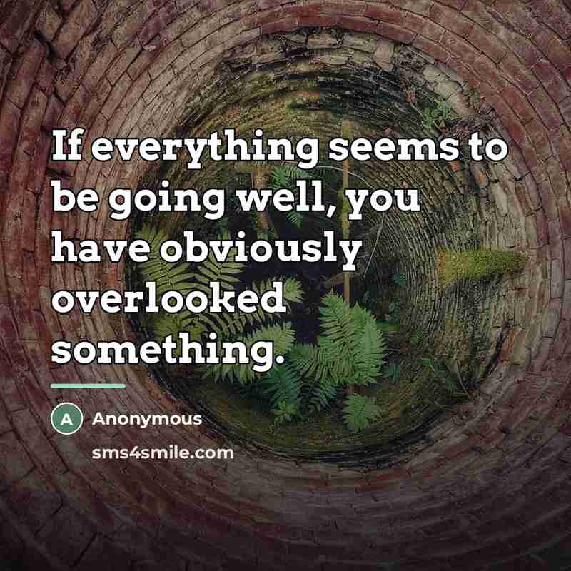 “If everything seems to be going well, you have obviously…” quote by Anonymous